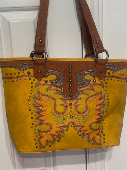 COWBOY BOOT EMBROIDERED  CONCEALED CARRY, MONTANA WEST - TOTE BAG COLLECTION