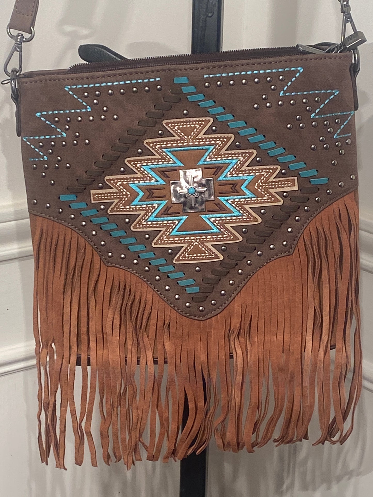 Montana West Aztec Fringe Concealed Carry Crossbody Purse
