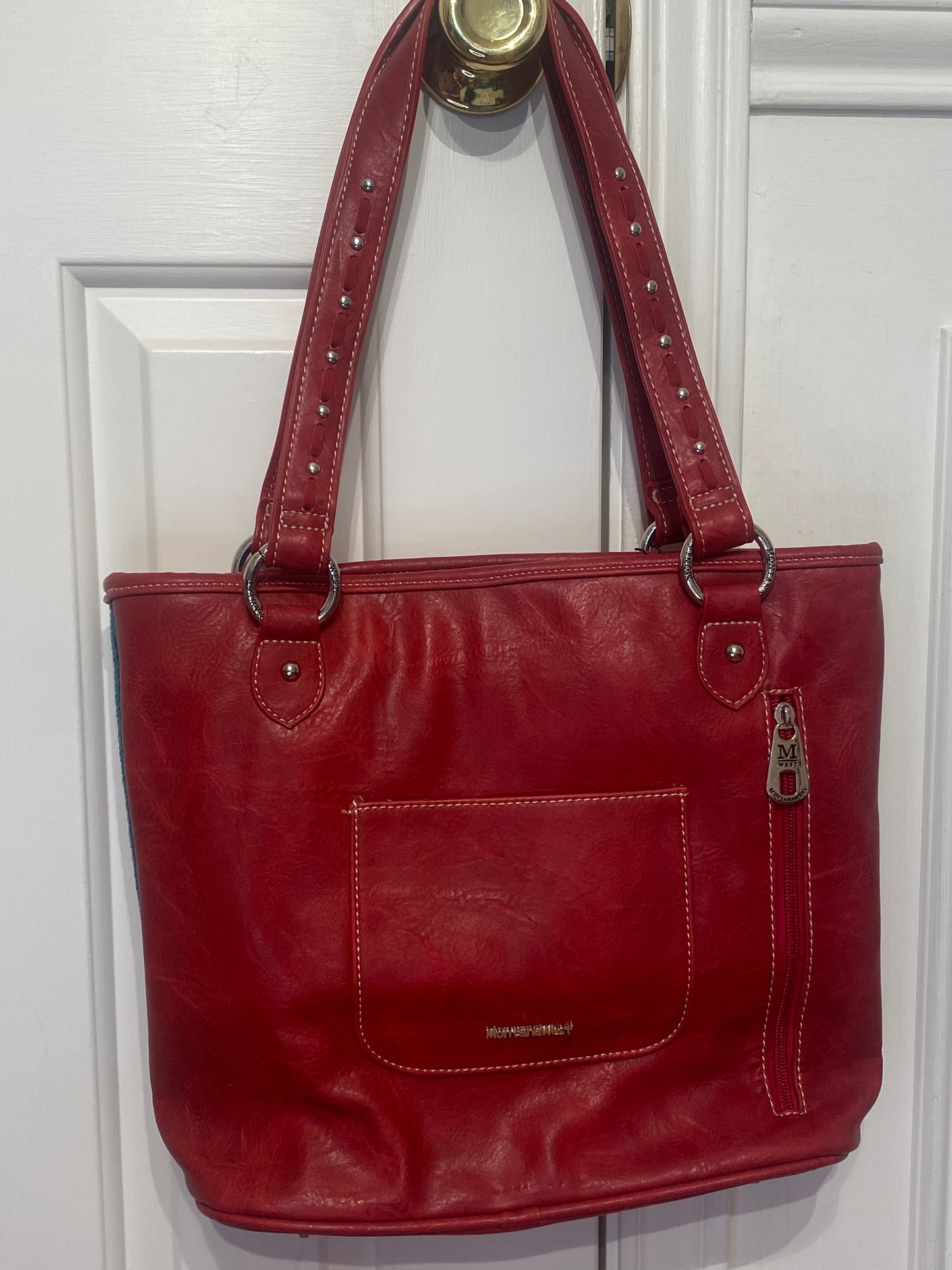 MONTANA WEST CONCEALED CARRY TOTE BAG COLLECTION - AZTEC RED