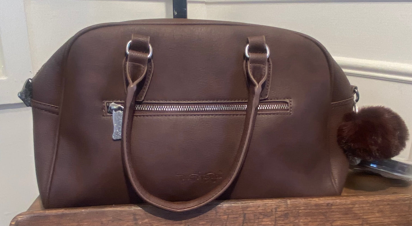 TRINITY RANCH HAIR-ON COWHIDE CROSSBODY PURSE